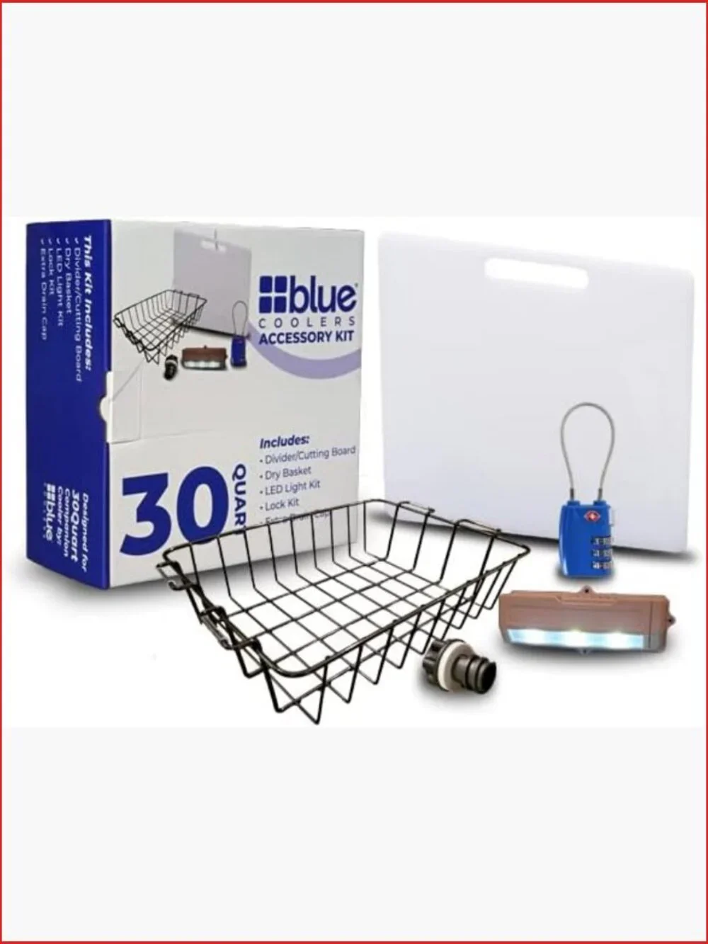 Cooler Accessory Kit - Divider/Cutting Board, Basket, Lock, Light, Plug - Picture 1 of 6